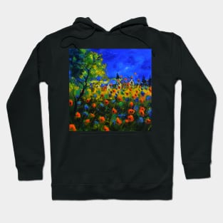 Red and blu poppies 77 Hoodie